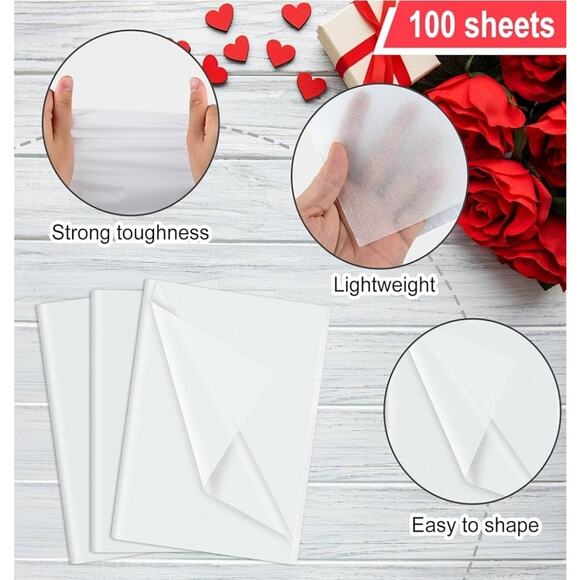 x50 sheets White tissue paper 20"x15" each - Picture 3 of 4